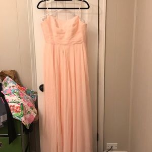 David’s bridal pink maxi bridesmaid dress 6